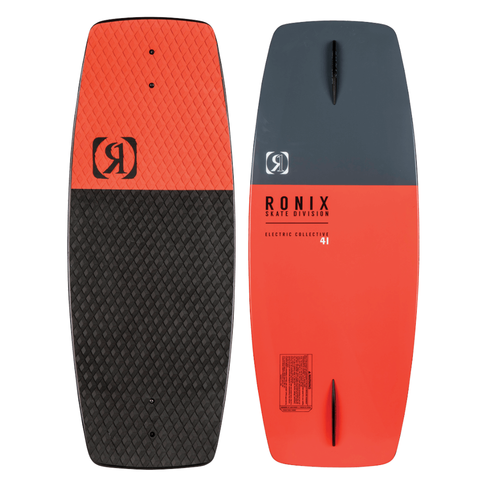 The Ronix 2024 Electric Collective Wakeskate showcases a stunning red and black design, offering a dynamic combination of performance and style. With its wood alternative skate construction, this wakeskate stands out as an eco-friendly choice.