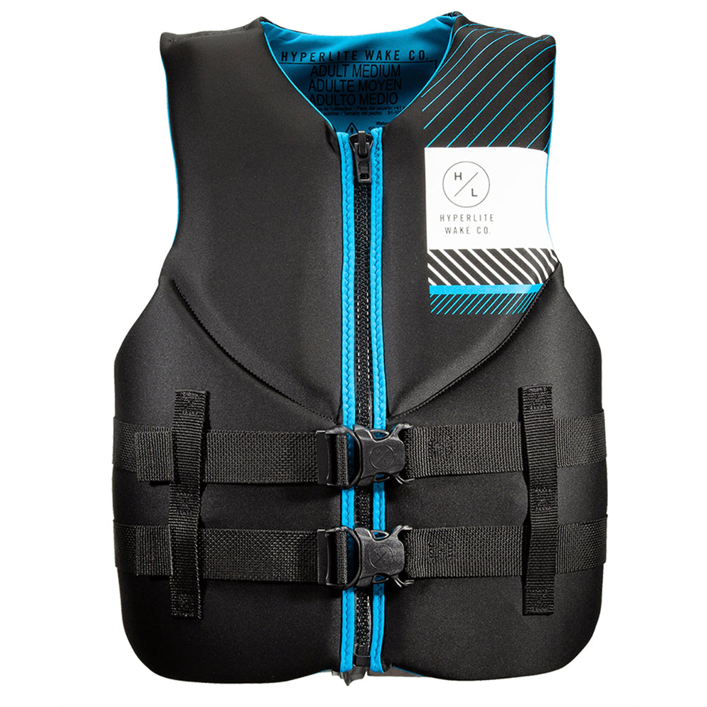 A Hyperlite Men's Indy CGA Vest - Blue, displayed on a white background.