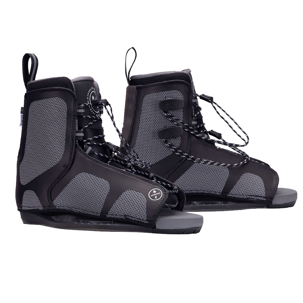 SEO keywords: A pair of comfortable Hyperlite 2024 Remix wakeboard bindings with adjustable features.