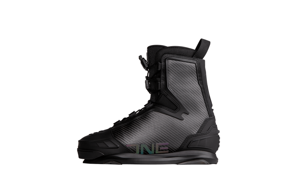 A high-response, heat moldable pair of Ronix 2024 One Carbitex Boots on a black background.