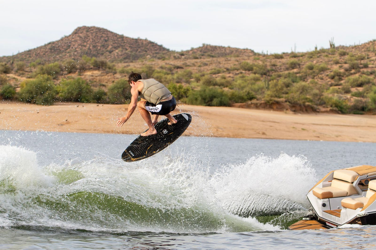 person wakesurfing
