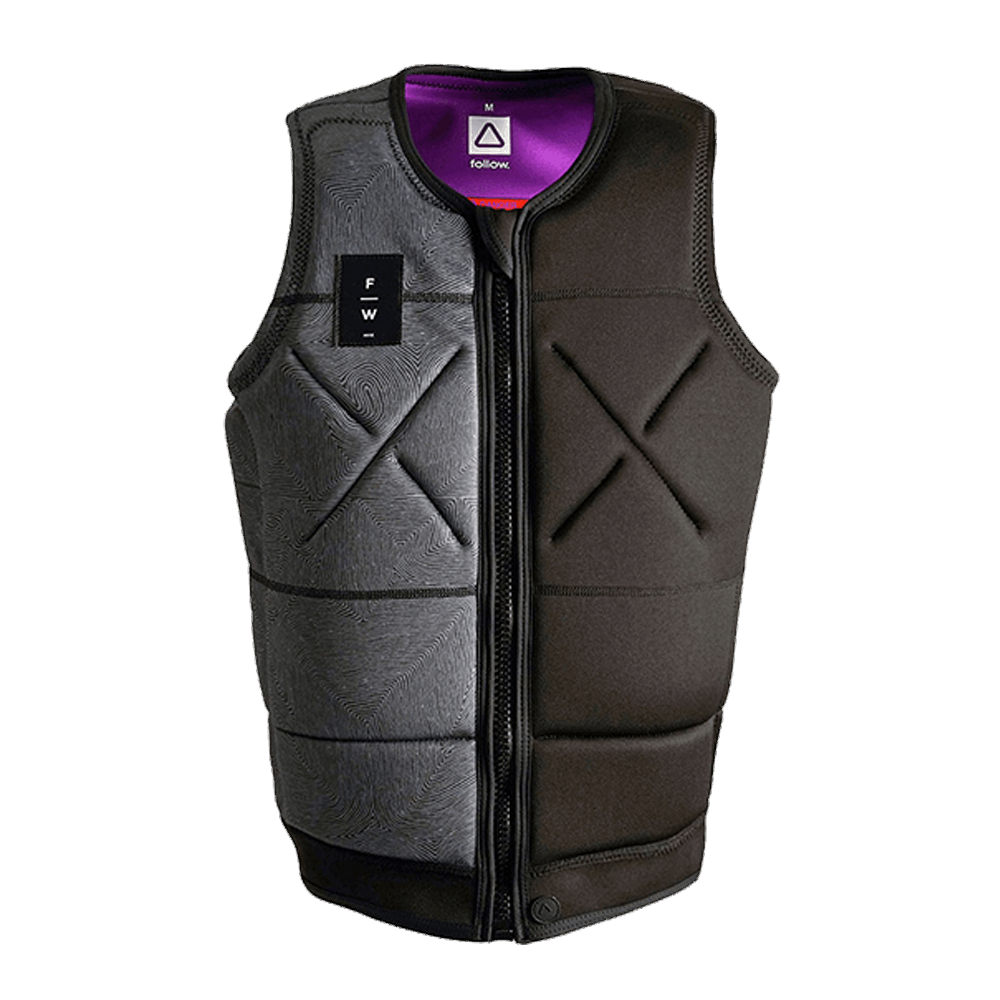 A grey and purple Follow Wake Unity Men's Jacket - Black with a zipper, featuring a TrueFit Liner.