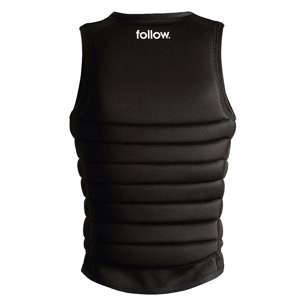 Follow Wake Primary Ladies Vest with the word "follow" on it, offering maximum flex and impact protection.