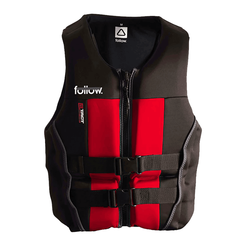 A highly adjustable Follow Tact Men's CGA Jacket - Red by Follow Wake ensuring optimum safety.