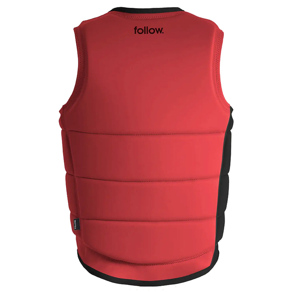 Back of the vest view of the Follow Corp Men's Impact Vest - Red