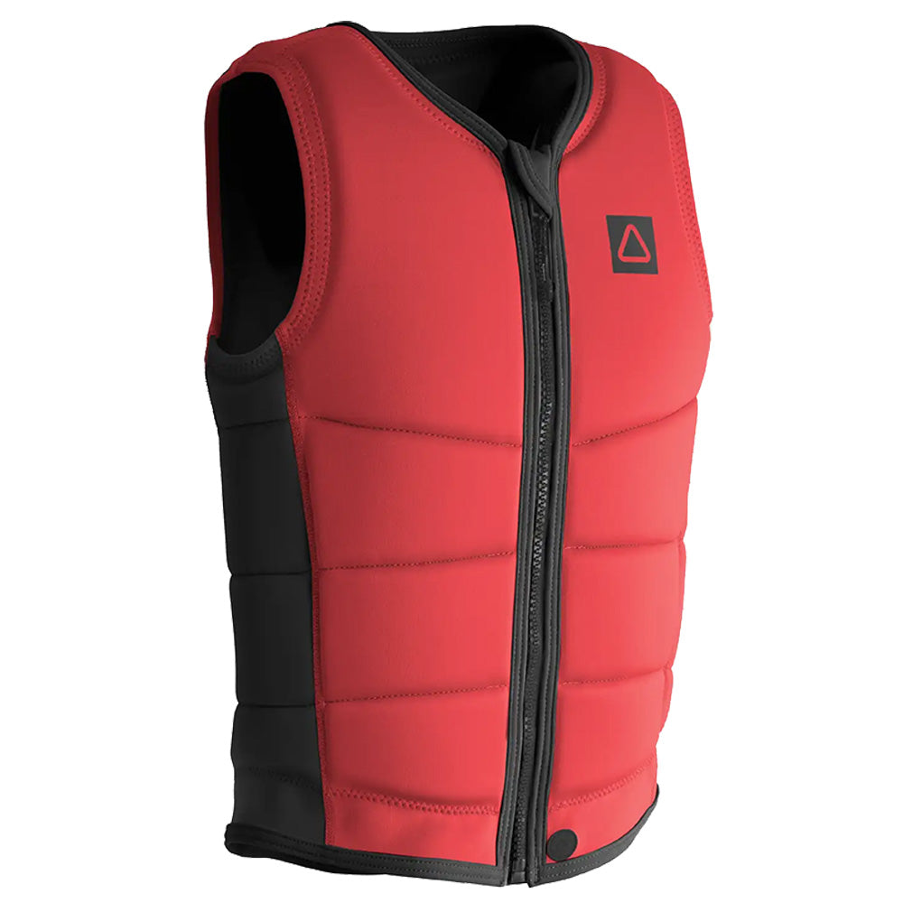 Side profile of the Follow Corp Men's Impact Vest - Red