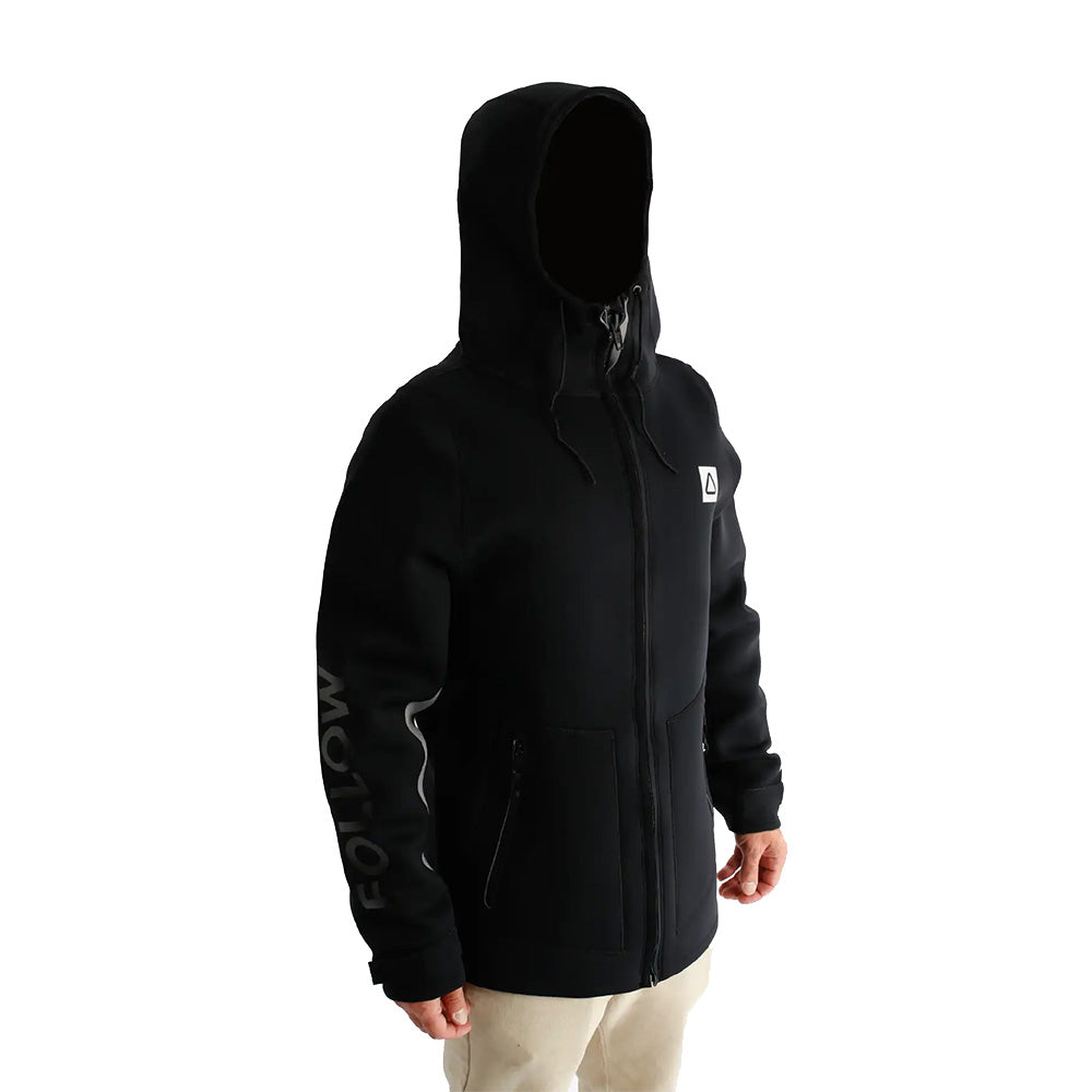 Side profile of the Follow Corp Neo Jacket - Black