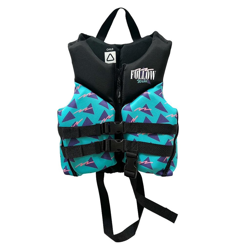 Follow Grommy Child CGA Jacket - Black/Teal (30-50 LBS)