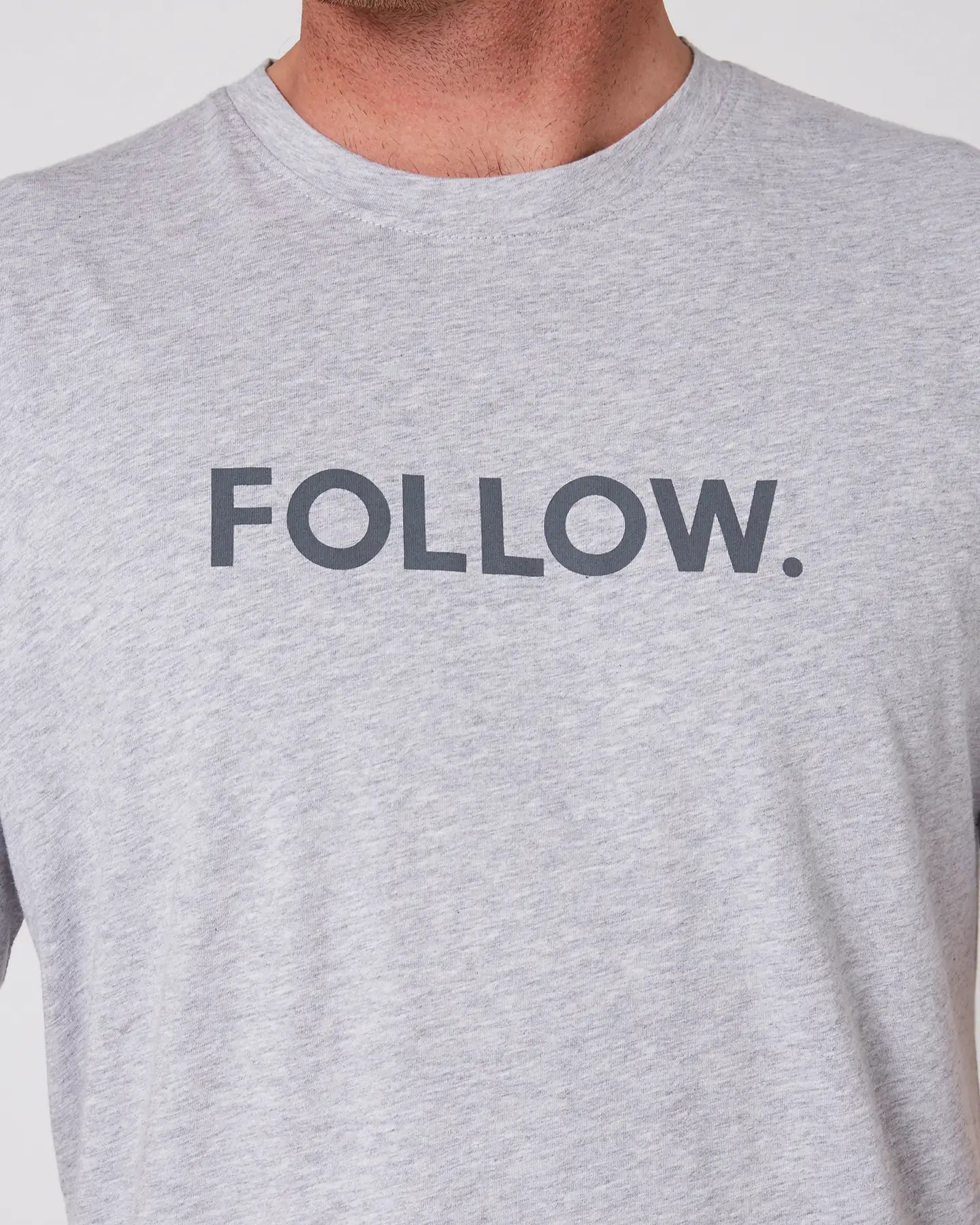 Follow Logo Tee - Heather Grey