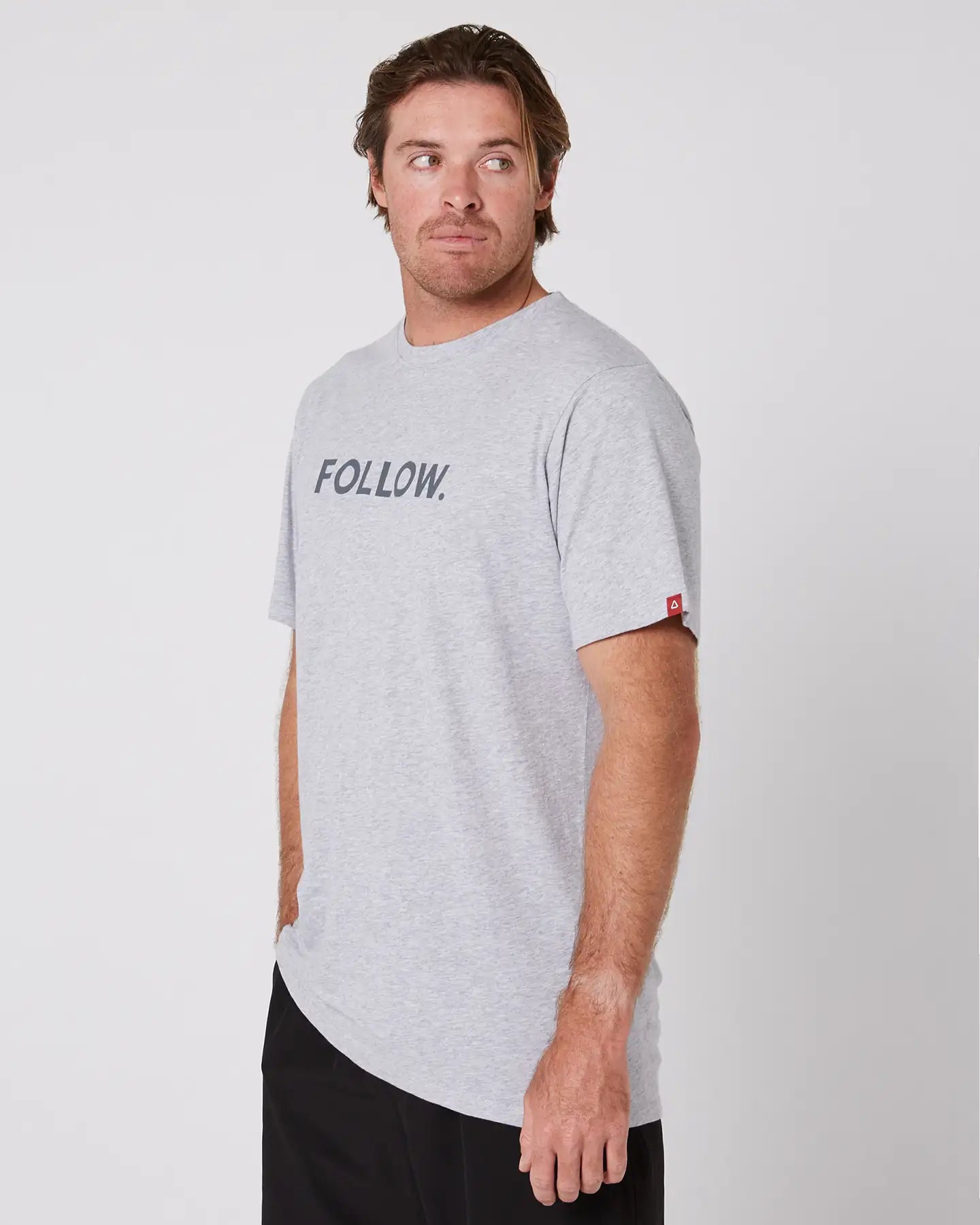 Follow Logo Tee - Heather Grey