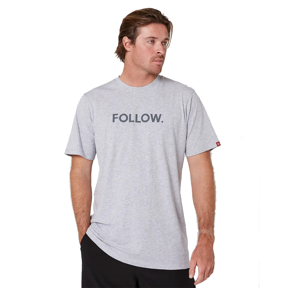 Follow Logo Tee - Heather Grey