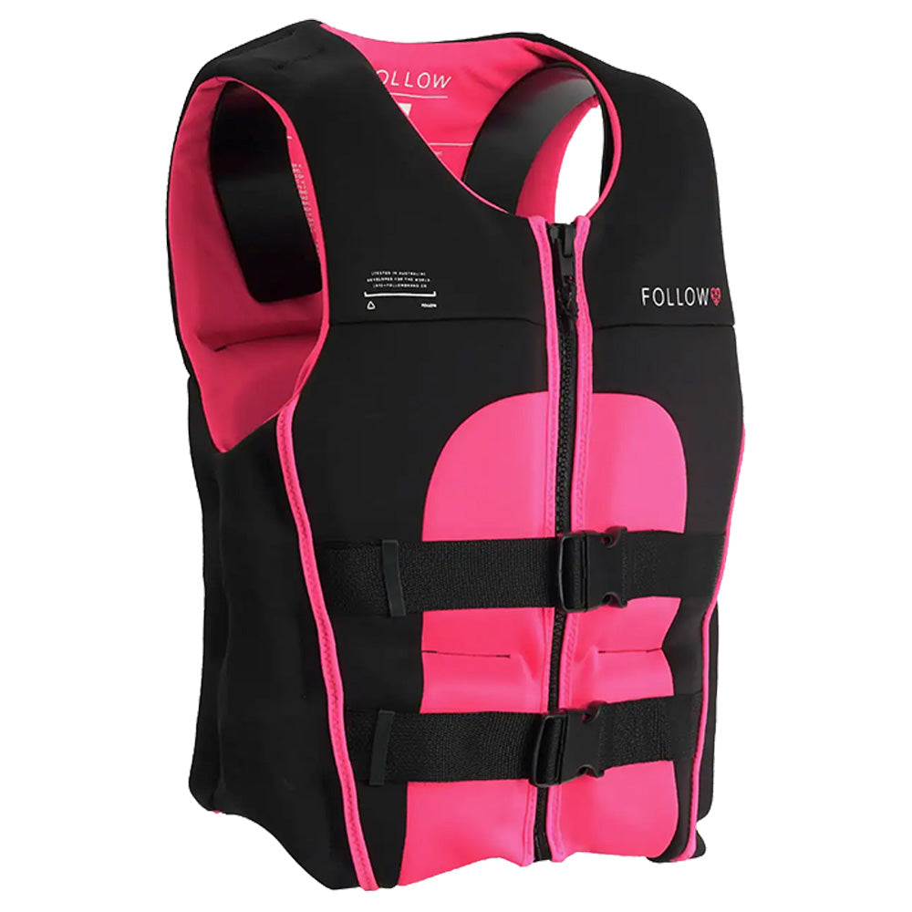 Side profile view of the Follow Logo Women's CGA Jacket - Pink