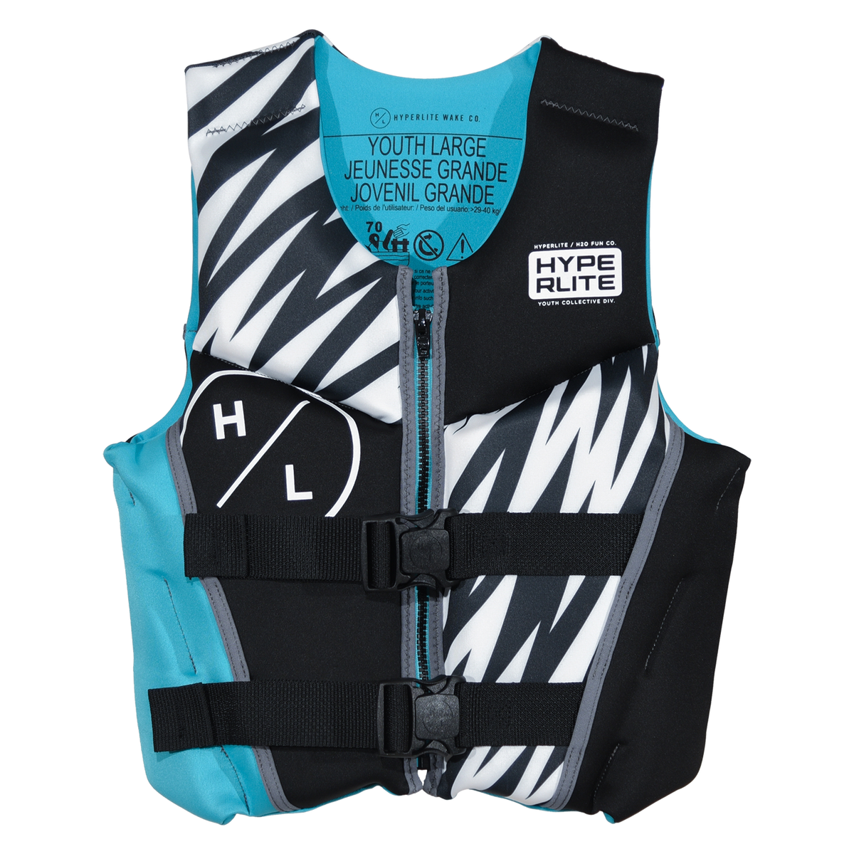 Hyperlite Boys Indy CGA Life Vest - LARGE (64-88 LBS)