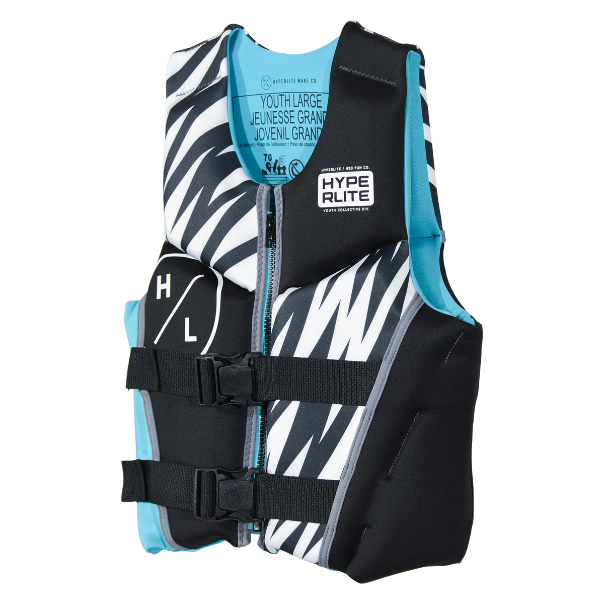 Hyperlite Boys Indy CGA Life Vest - LARGE (64-88 LBS)