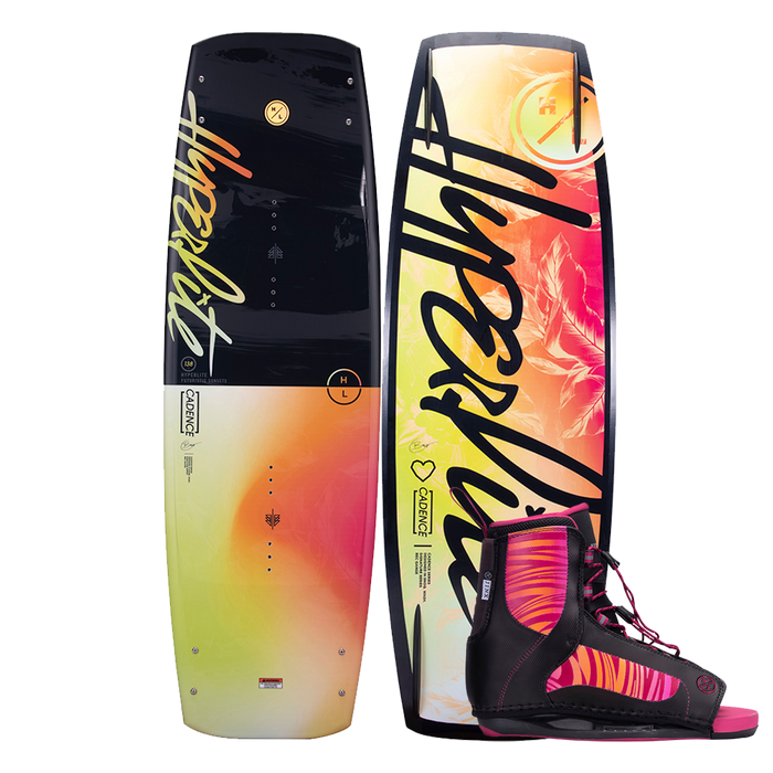The Hyperlite 2023 Cadence wakeboard by Bec Gange includes a pair of Jinx bindings for ultimate performance on the water.