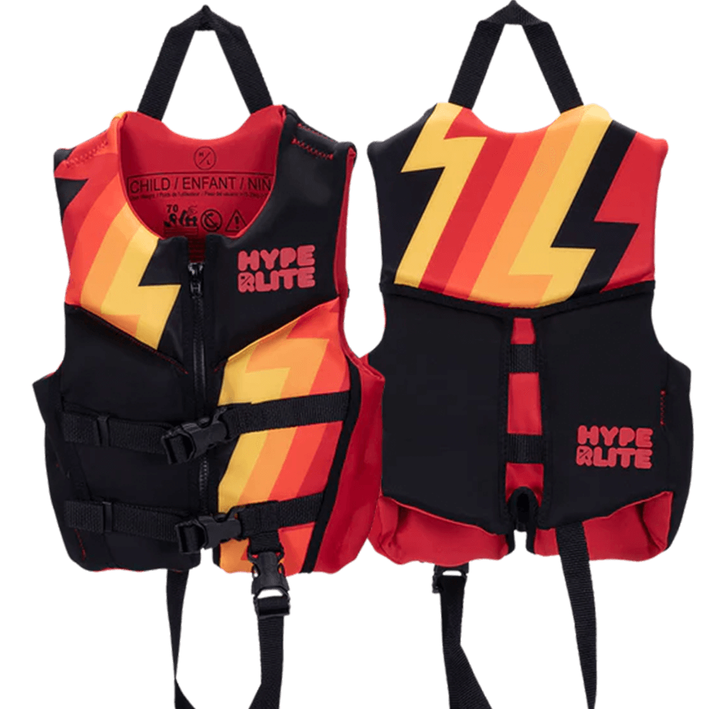 A Hyperlite Boys Indy Vest - Child with the words safety on it.