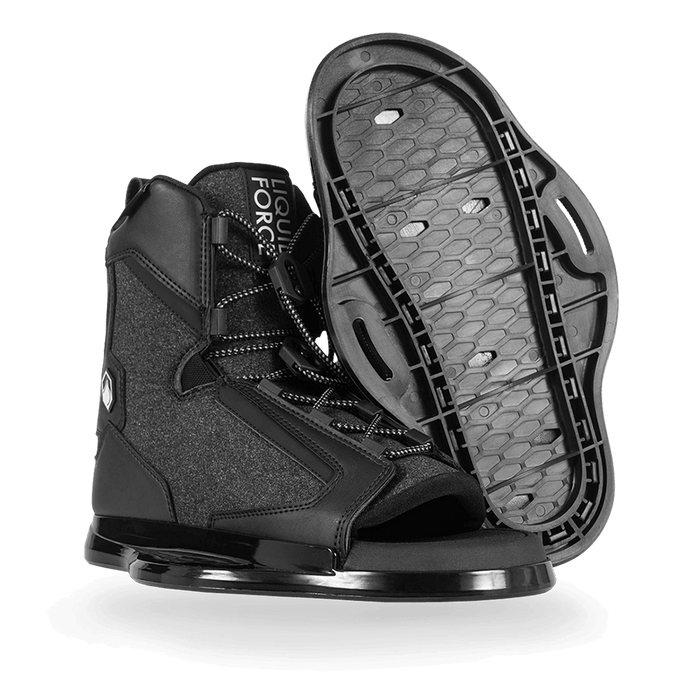 The Liquid Force 2025 Trip Wakeboard with Index 6R Bindings promises a fun ride, featuring a high ankle design and textured soles for optimal grip on every trip.