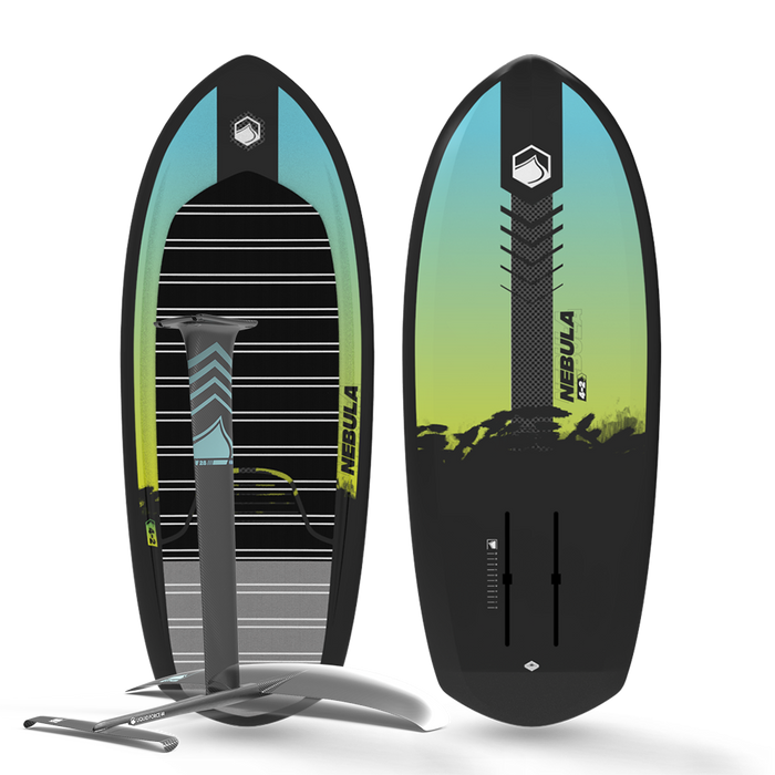 A Liquid Force stand up paddle board with two paddles and a Liquid Force DuraSurf construction board.
