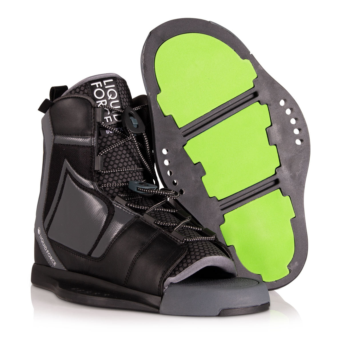 A pair of 2021 Liquid Force Index Bindings designed for riding, offering comfort and featuring a binding system.