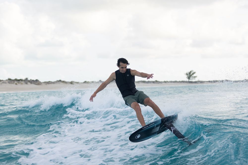 Guenther Oka rides the Liquid Force 2025 Nebula Foil Board