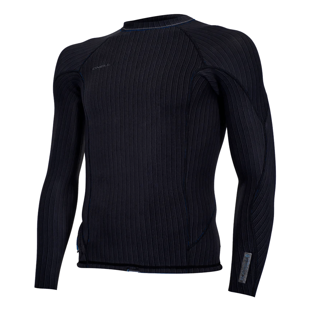 The men's long-sleeved O'Neill Hyperfreak Comp-X 2mm L/S Top in black.