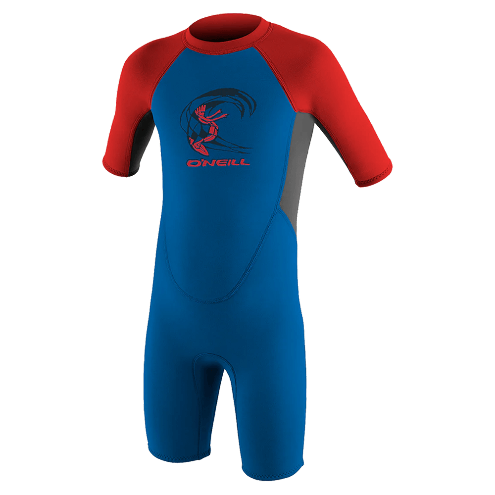 O'neill Toddler Reactor II 2MM Back Zip S/S Spring Wetsuit - Ocean/Graphite/Red