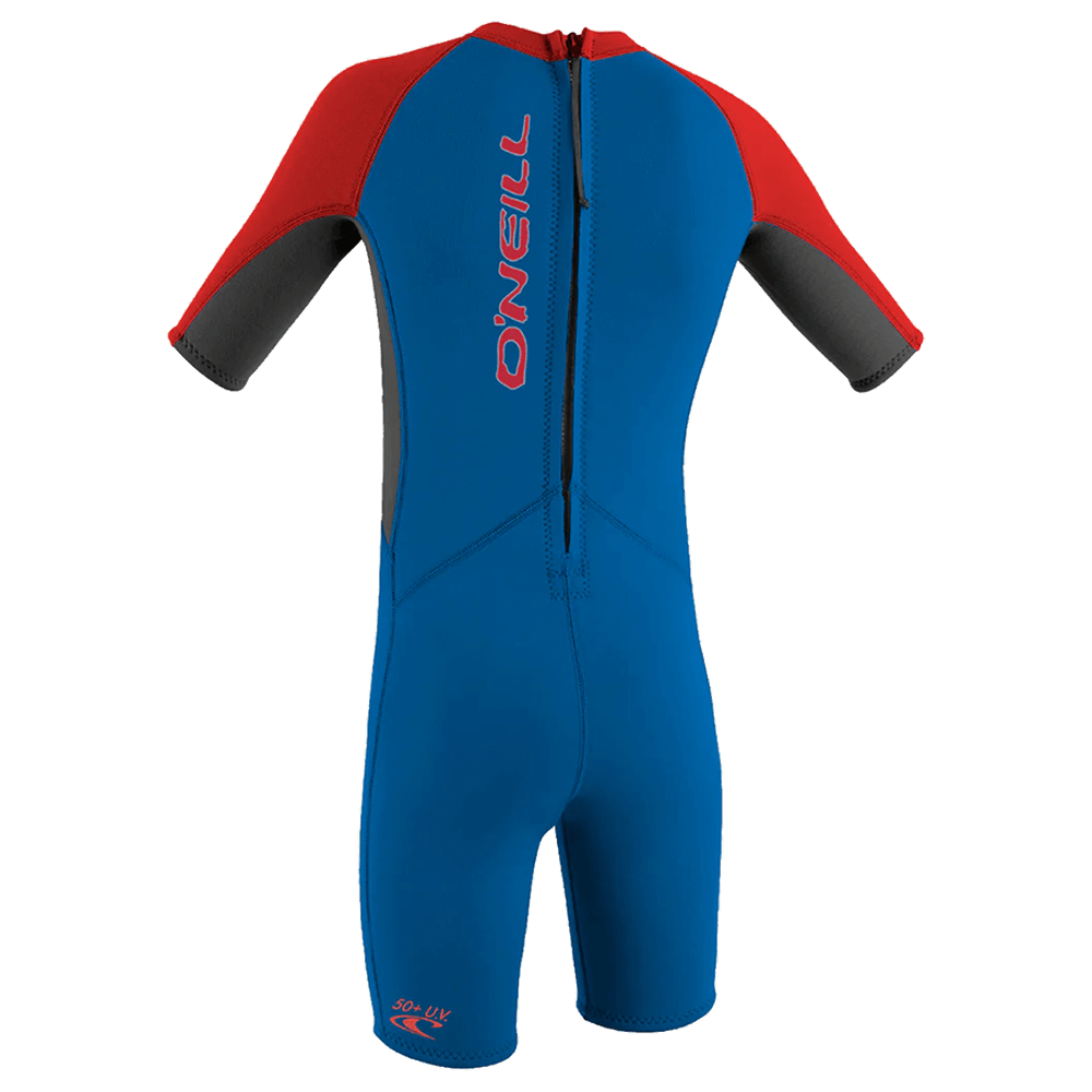 O'neill Toddler Reactor II 2MM Back Zip S/S Spring Wetsuit - Ocean/Graphite/Red
