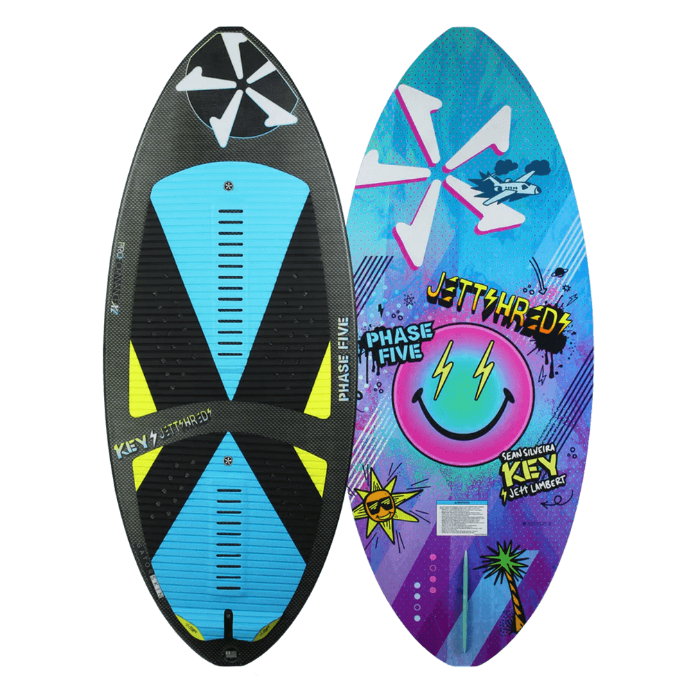This Phase 5 2024 Key Jett Shreds Wakesurf Board features a smiley face design, perfect for riders who want to spread joy and positivity out on the water. With its durable Gatorskin construction and efficient performance, it'll surely enhance your wakeboarding experience.