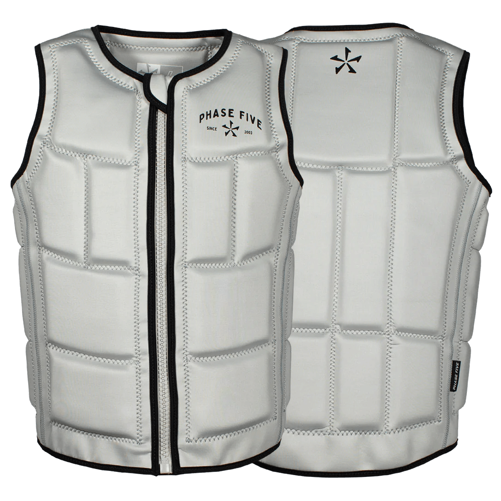 Phase 5 Ladies Comp Vest - Grey Front and Back of competition wake vest pictured together