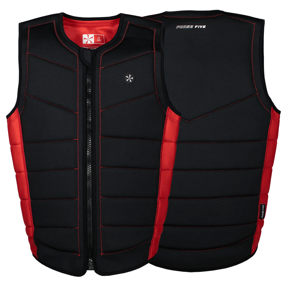 Phase 5 Mens Pro Comp Vest - Red Front and Back of Wake Vest