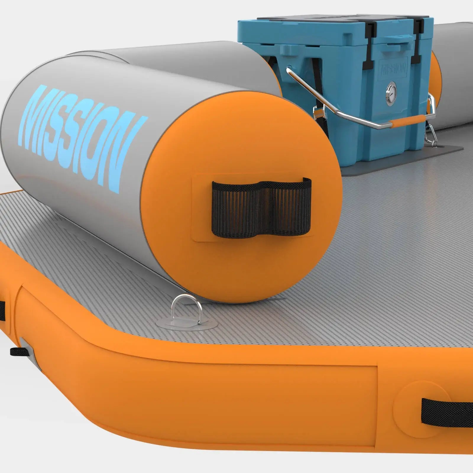 An MISSION Reef Deck | Inflatable Swim Platform + Lounger with two tanks on it.