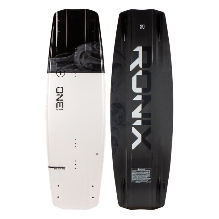 Experience the thrill of wakeboarding with two uniquely designed Ronix 2025 One Legacy Wakeboards, each tailored for exceptional hangtime. One showcases a captivating black and white pattern, while the other features a striking black design with prominent lettering, ensuring you navigate every wave in style.