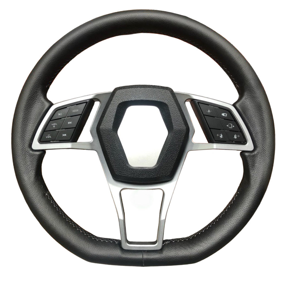 Supra Steering wheel with control buttons on a white background