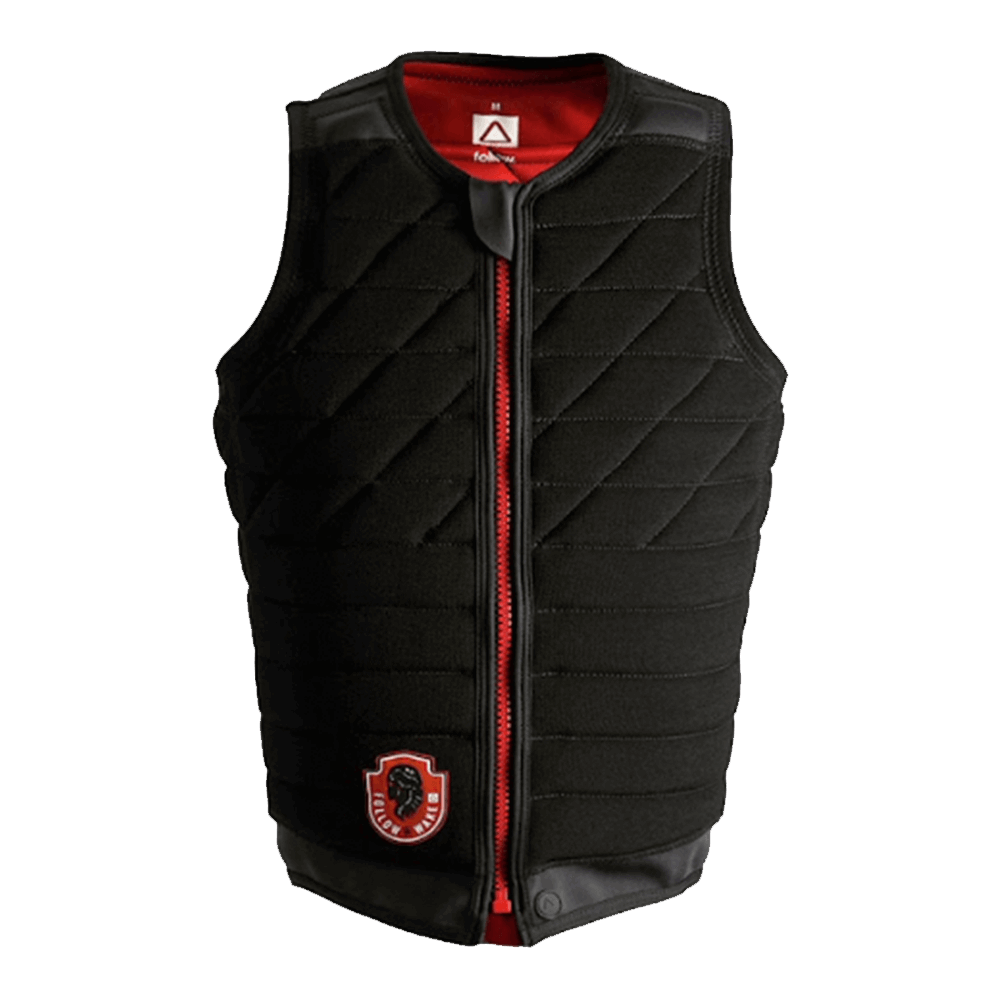 A durable Follow Wake 2022 BP Pro Men's Jacket - Black vest with a zipper, offering impact protection.