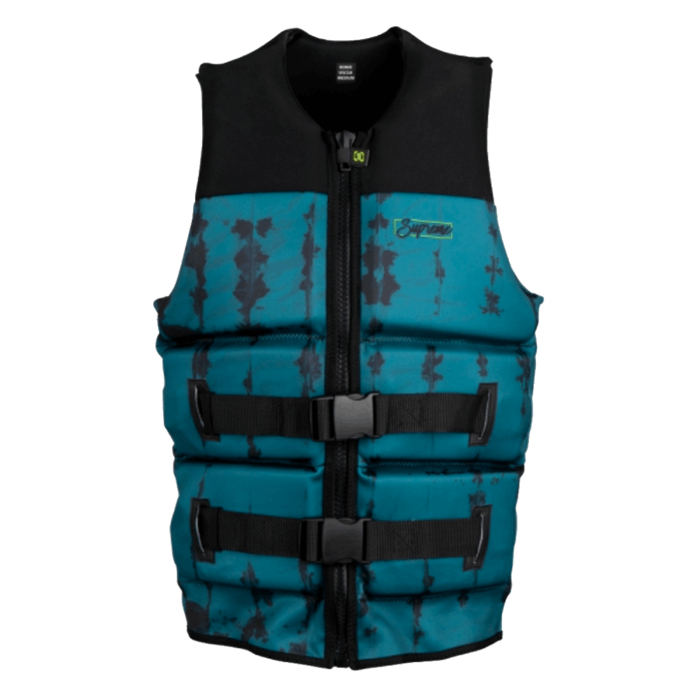 A blue and black 2021 Ronix Supreme Yes Men's CGA Vest with a camouflage pattern, offering buoyancy.