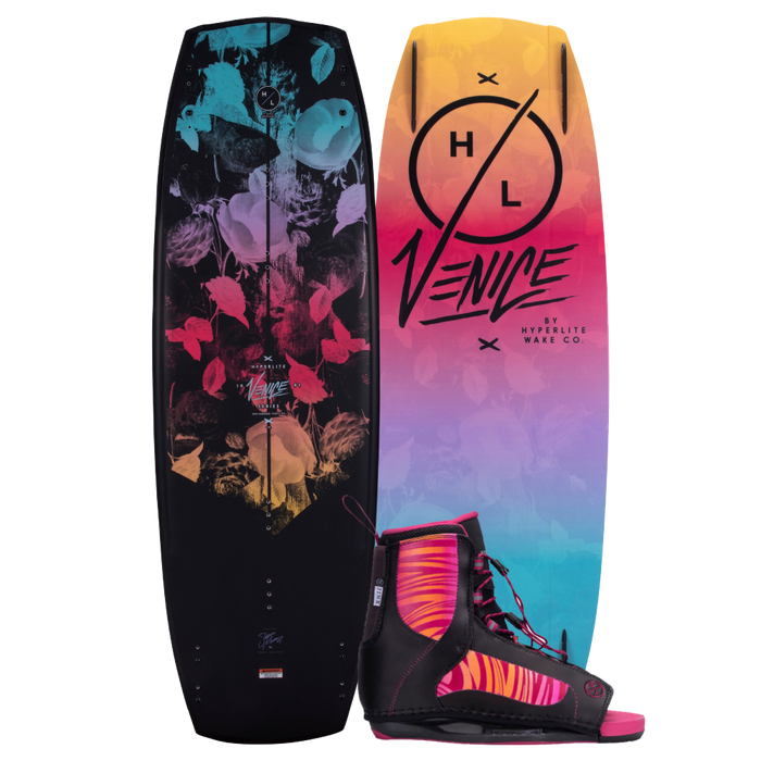 A Hyperlite 2022 Venice Wakeboard with a pair of Jinx Bindings and a Shaun Murray Inspired Model.