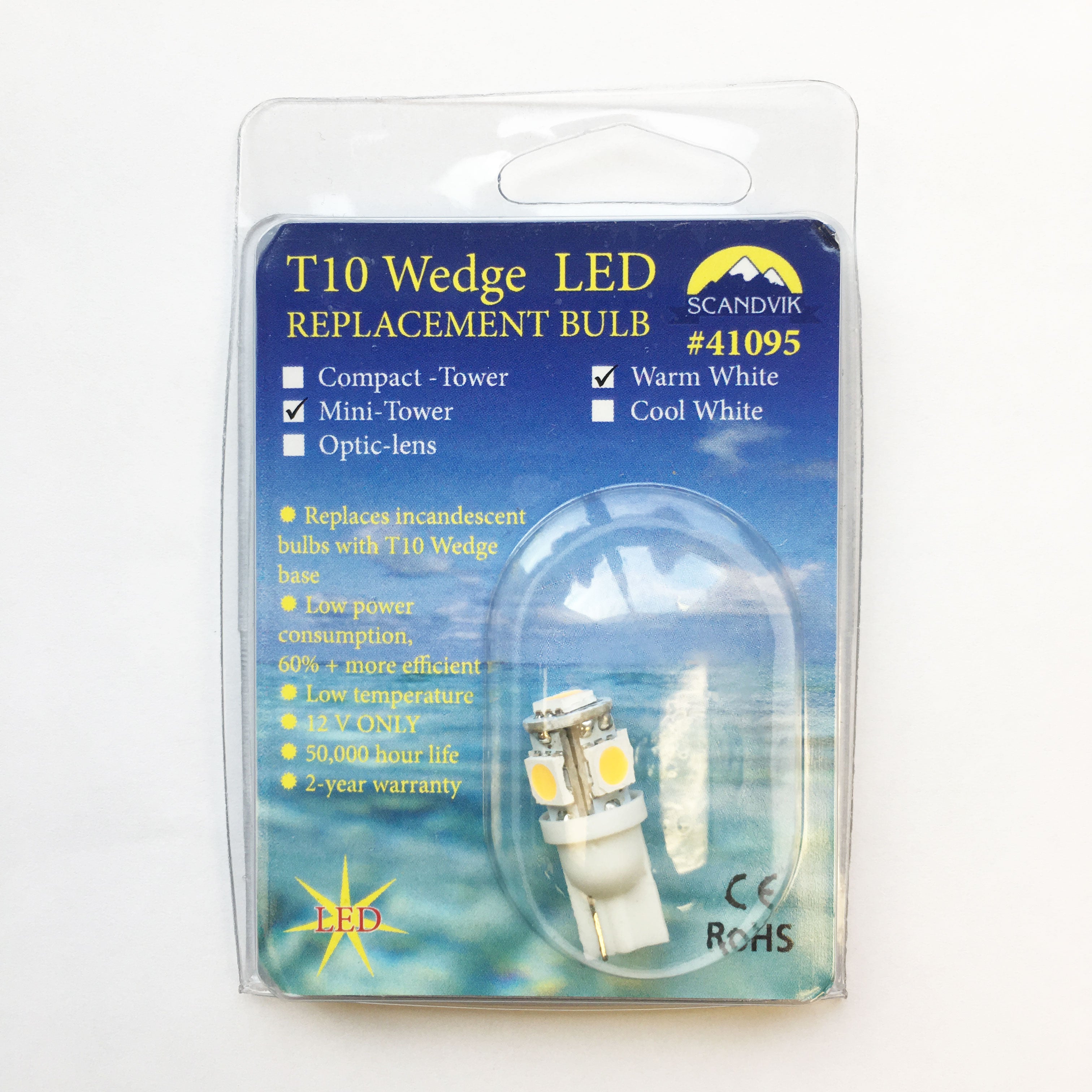 Scandvik Warm White LED T10 Wedge Replacement Bulb