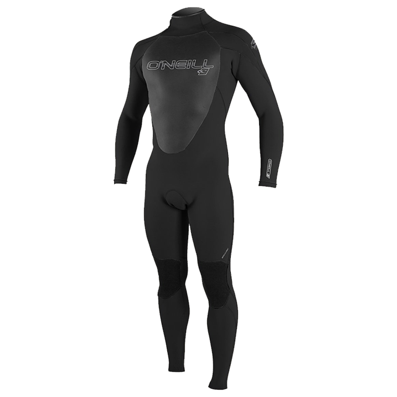 An O'Neill Epic 3/2 Full Wetsuit with a zipper on the back.