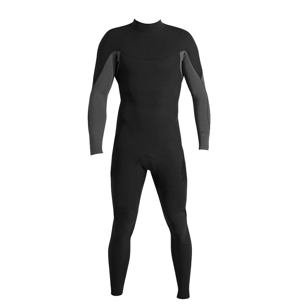 A durable Follow Men's Primary 3/2MM Steamer wetsuit showcasing a water-tight seal on a crisp white background.