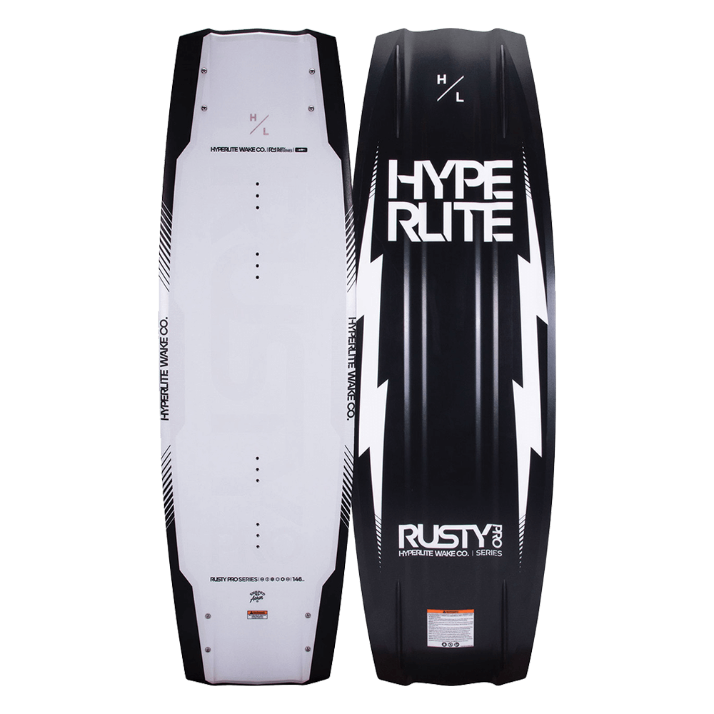 A Hyperlite 2022 Rusty Pro wakeboard with the words "hype" written on it.