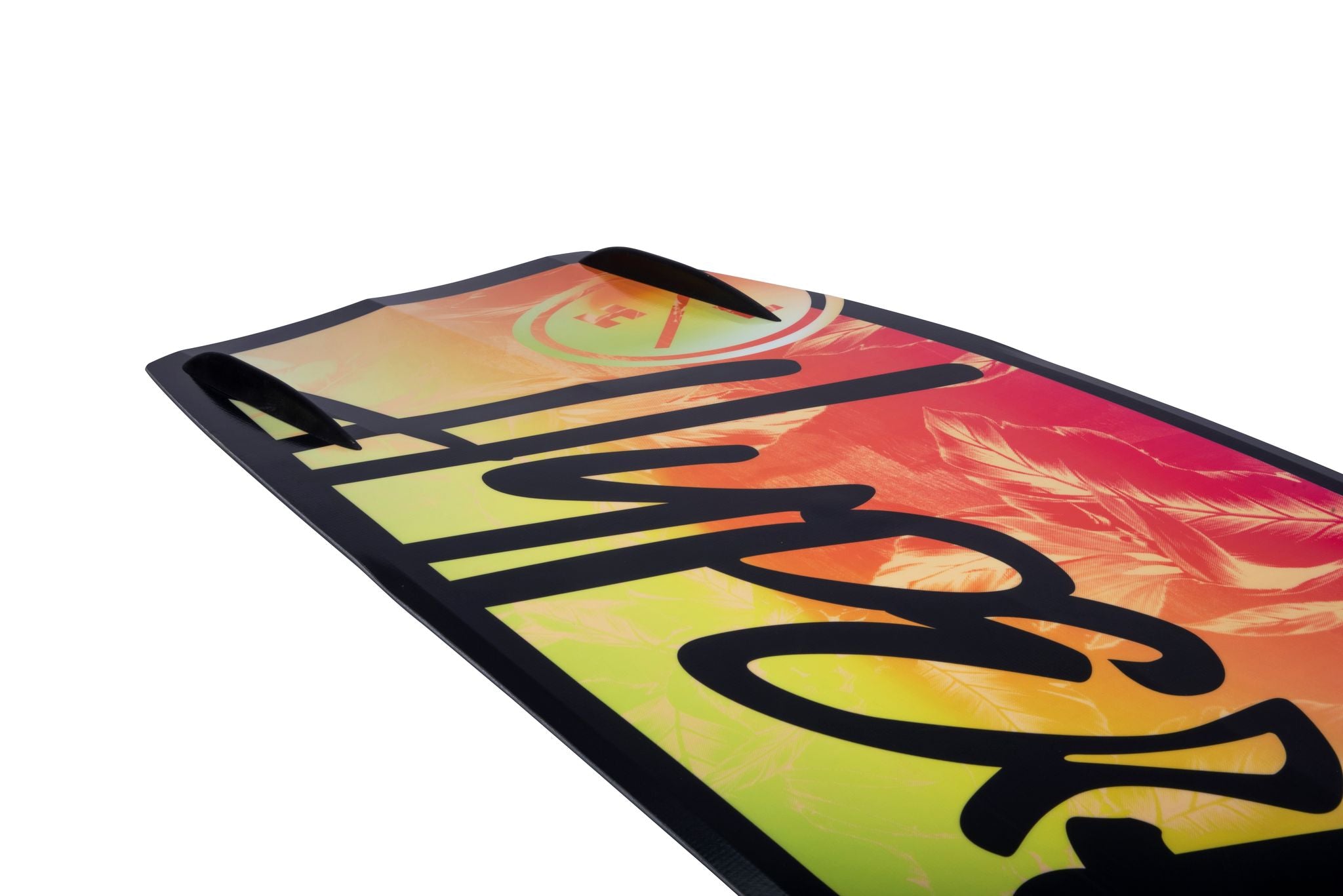 A Hyperlite 2023 Cadence Wakeboard with a colorful design on it from Hyperlite's Cadence series.