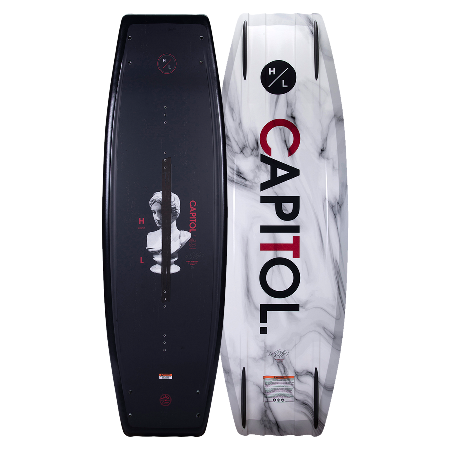 Cory Teunissen's Hyperlite 2023 Capitol Wakeboard featuring the word capital.