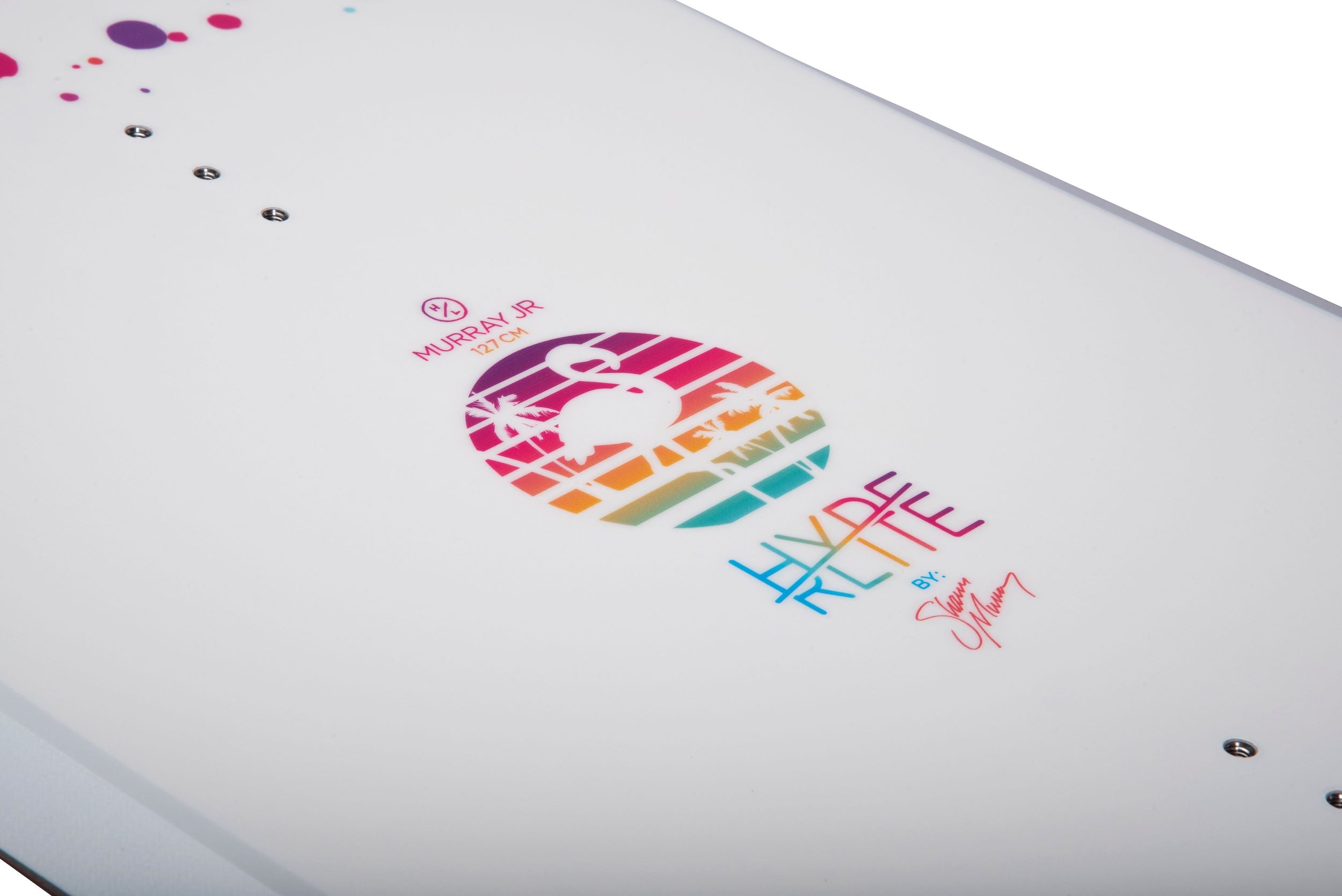 A Hyperlite 2024 Murray Girls Wakeboard with a colorful design by Lil It Girls.