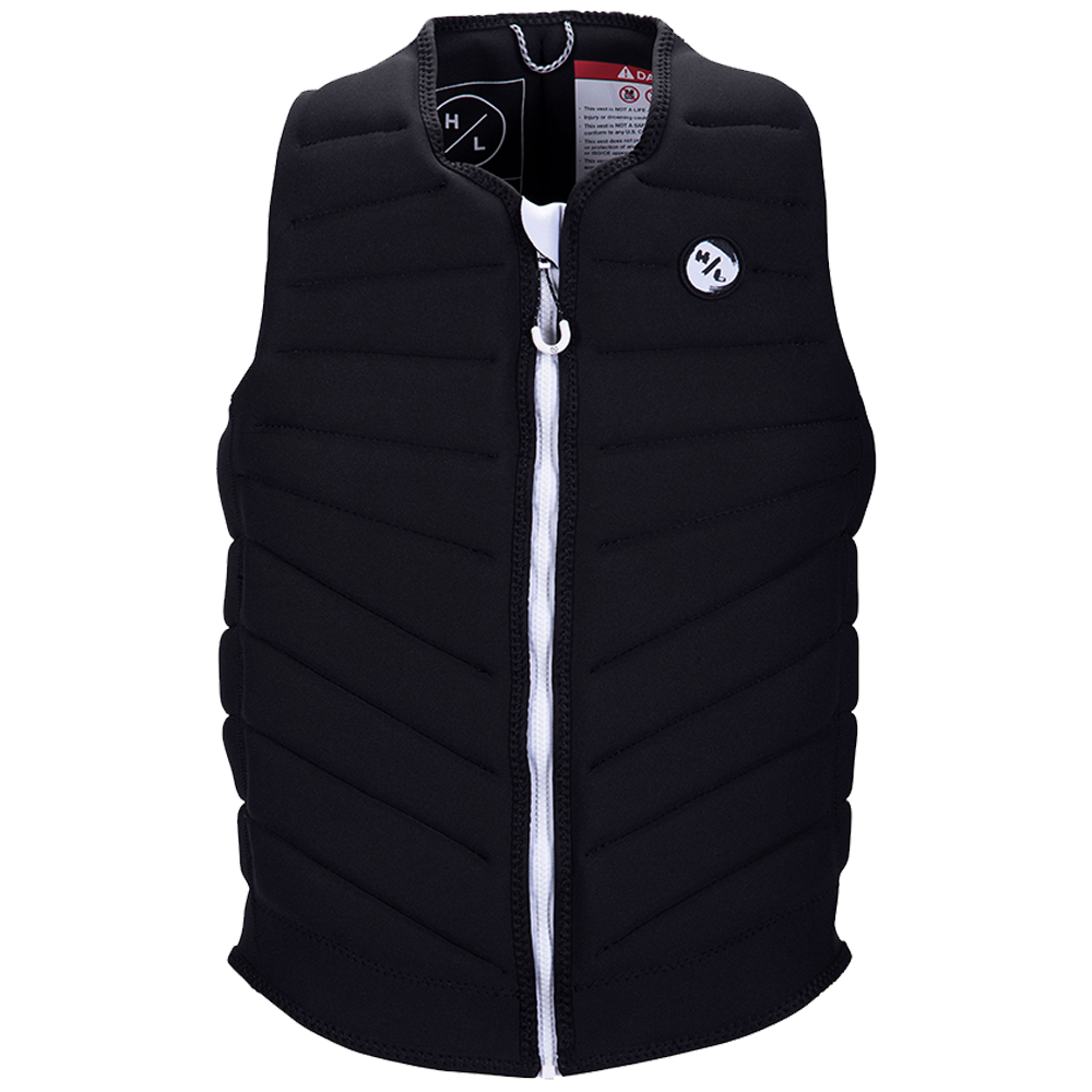 A black vest with a zipper on the front, also known as the Hyperlite 2024 NCGA Blueprint Vest or Hyperlite Jacket.