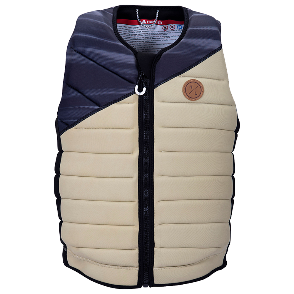 A men's vest with a black and beige color, available as the Hyperlite 2024 NCGA Wishbone Vest.