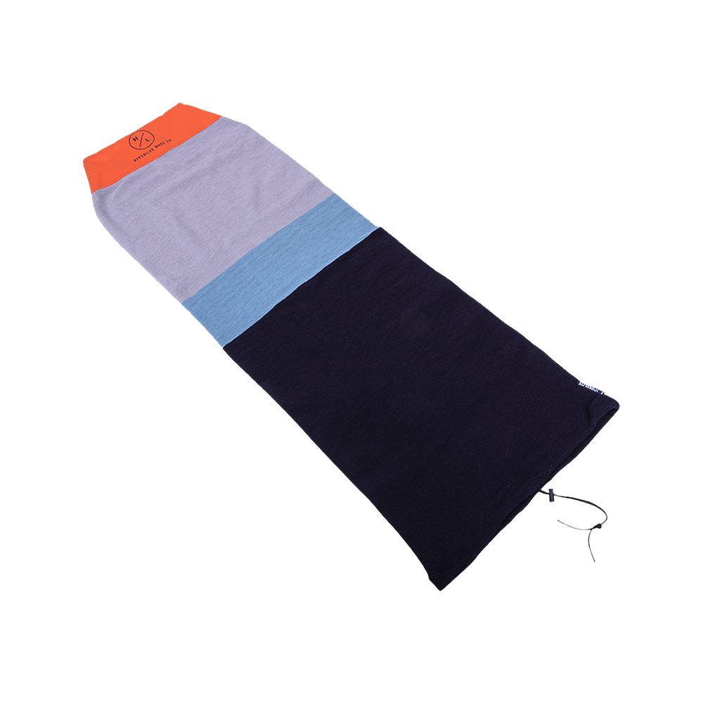 A Hyperlite Blunt Nose Surf Sock - OSFA with a blue stripe.