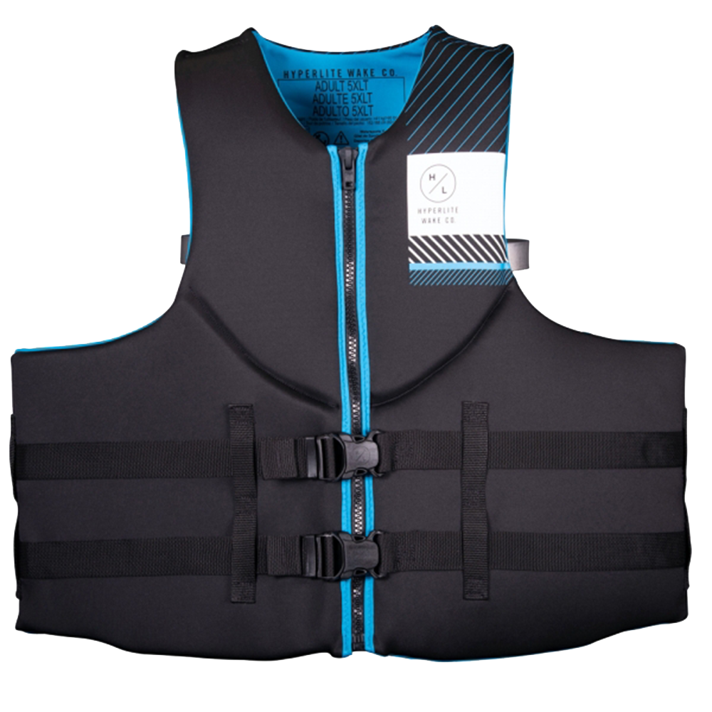 A Hyperlite Men's Indy CGA Big & Tall Vest life jacket on a white background.