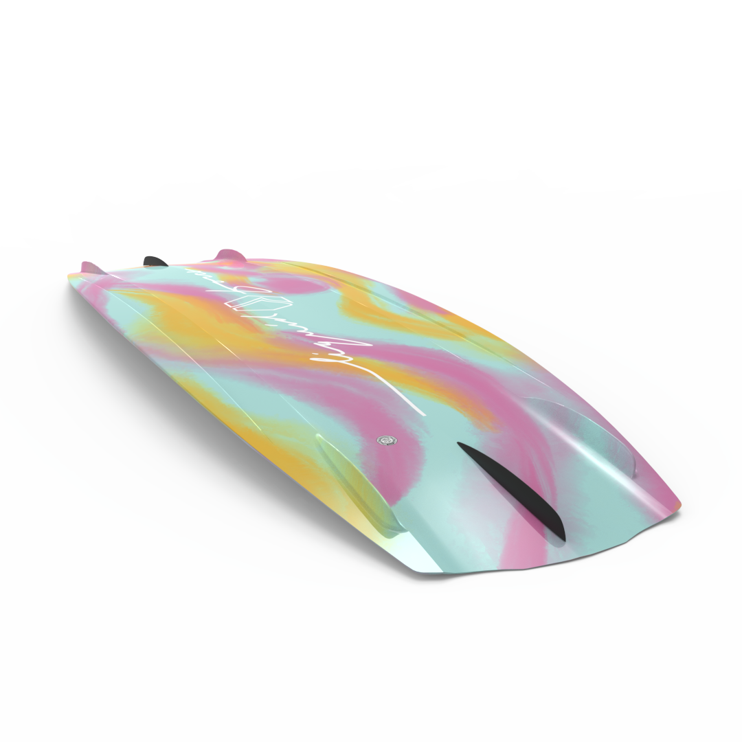 A Liquid Force 2024 Angel Wakeboard with a colorful and stable design.