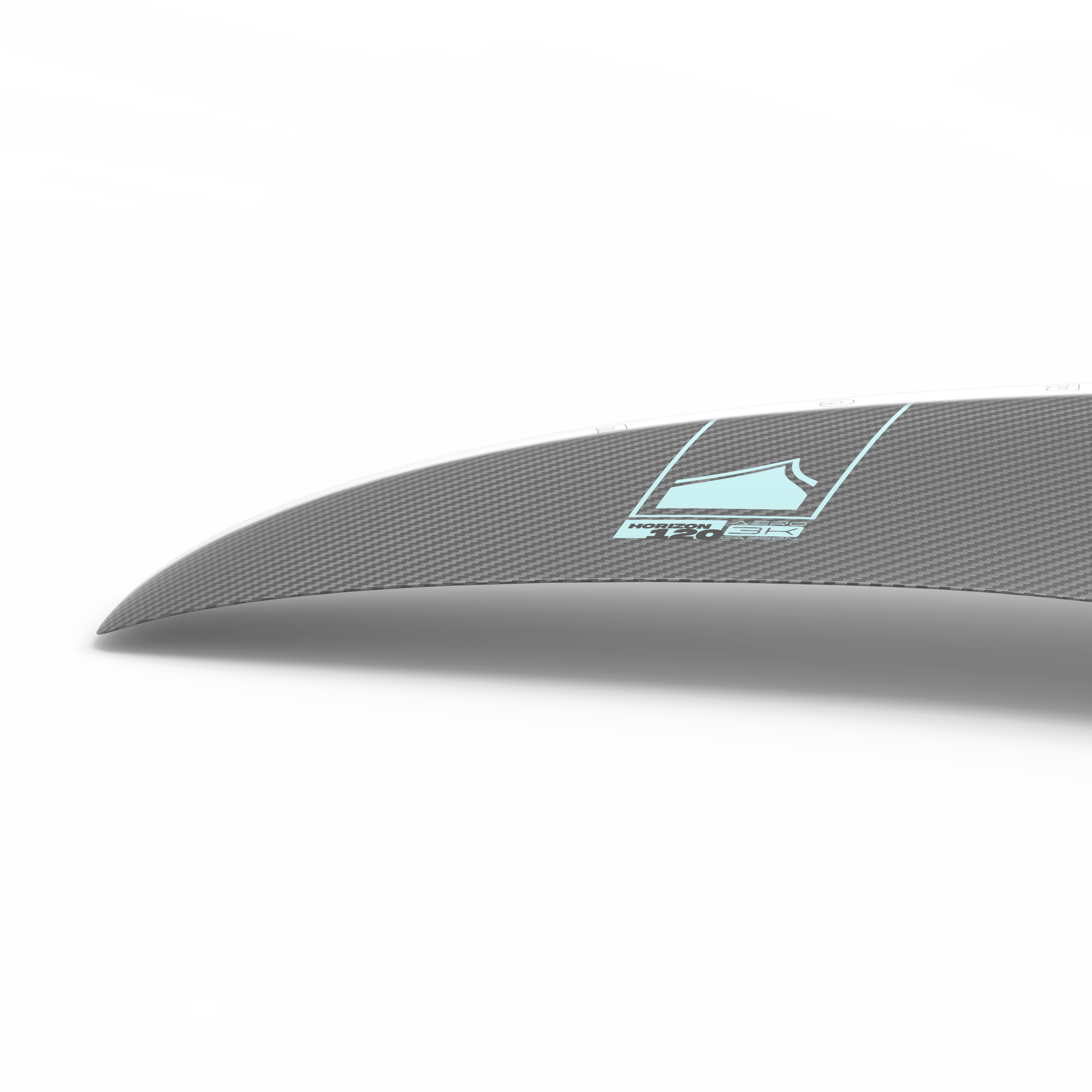 A Liquid Force 2024 Horizon Surf 120 Front Wing with a blue Liquid Force logo on it, designed for the Horizon 120 speed wing.