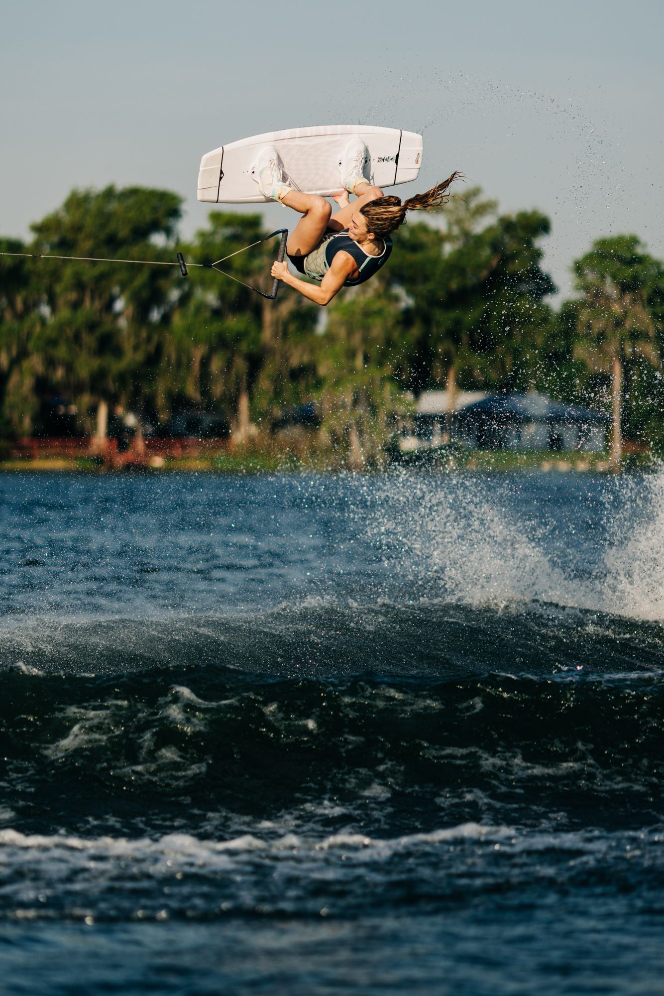 Product Description: Experience the thrill of a woman effortlessly gliding through the air on a Liquid Force 2024 M.E. Wakeboard. Our Liquid Force wakeboarding experience offers an exhilarating blend of excitement and freedom, providing an unforgettable adventure for adrenaline junkies.